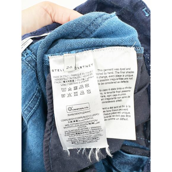 Stella McCartney Blue Acid Wash High Rise Stretch Denim Skinny Jeans Size 26 - Picture 6 of 7